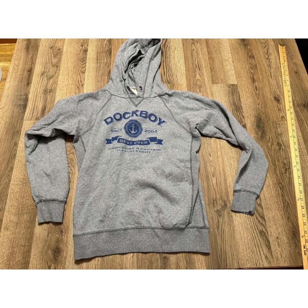 Dockboy Blue 84 Hoodie, Youth Boys Size Large, Gray Blue, Pullover, Long Sleeve